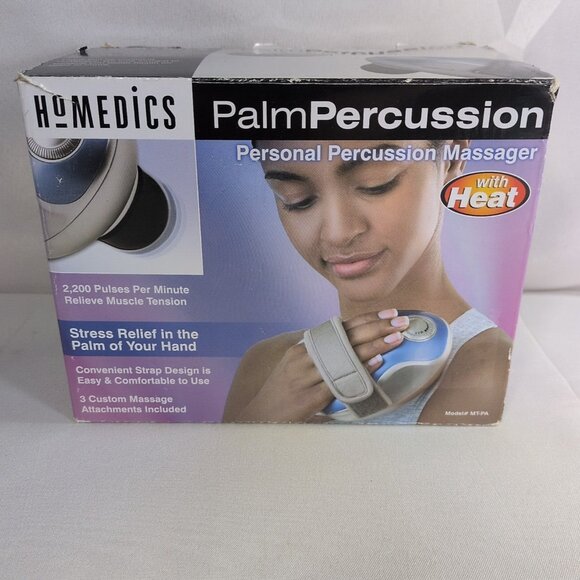 HoMedics MT-PA Palm Percussion Personal Body Heat Massager 3 Head Attachments - Picture 13 of 16